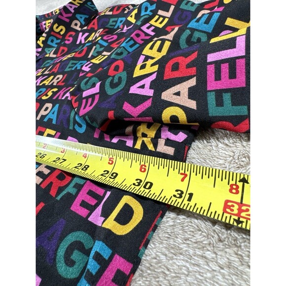 Karl Lagerfeld Paris Women’s Logo Multicolor Print Shirt Blouse Size3X - Picture 6 of 12